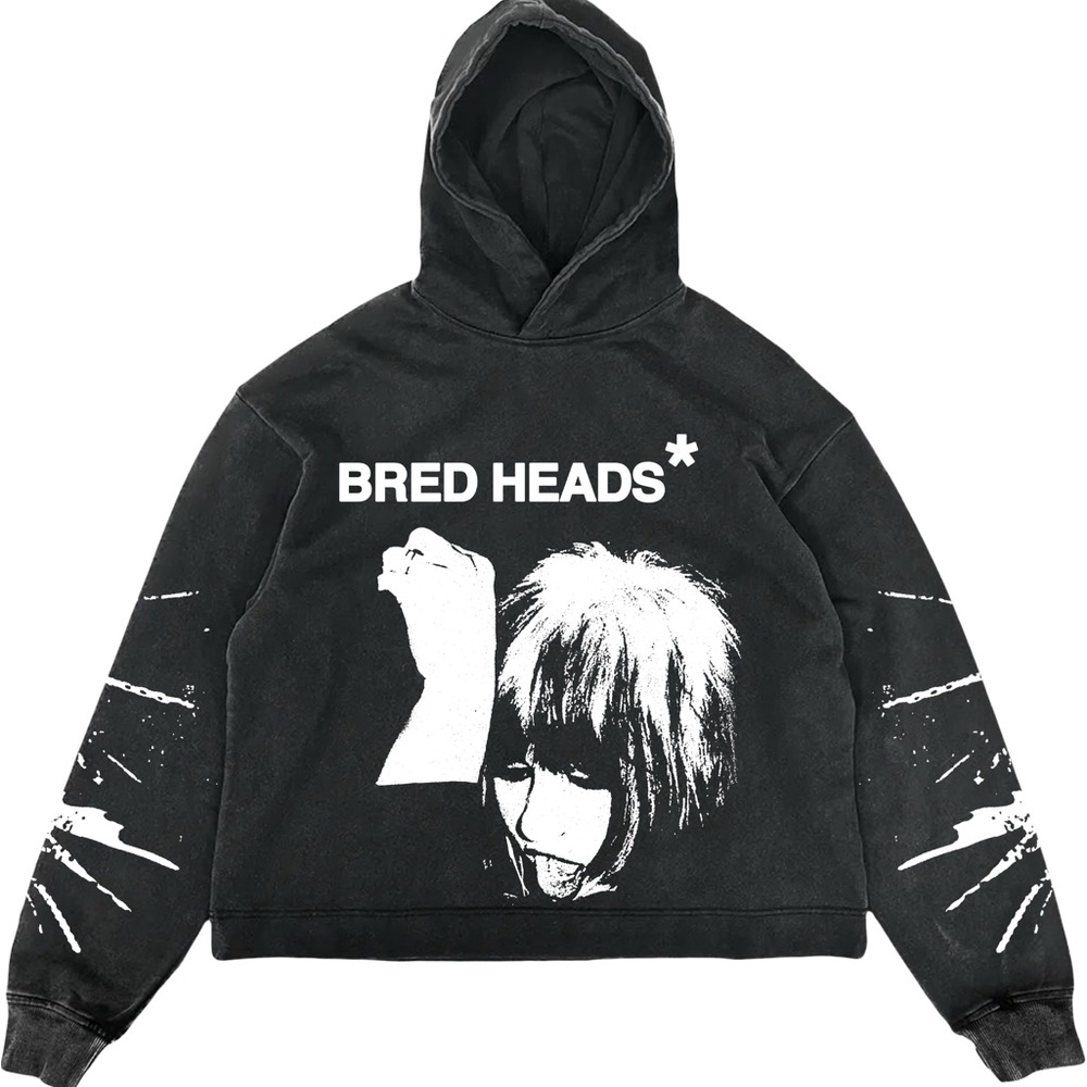 bred heds “rockstar” cropped hoodie